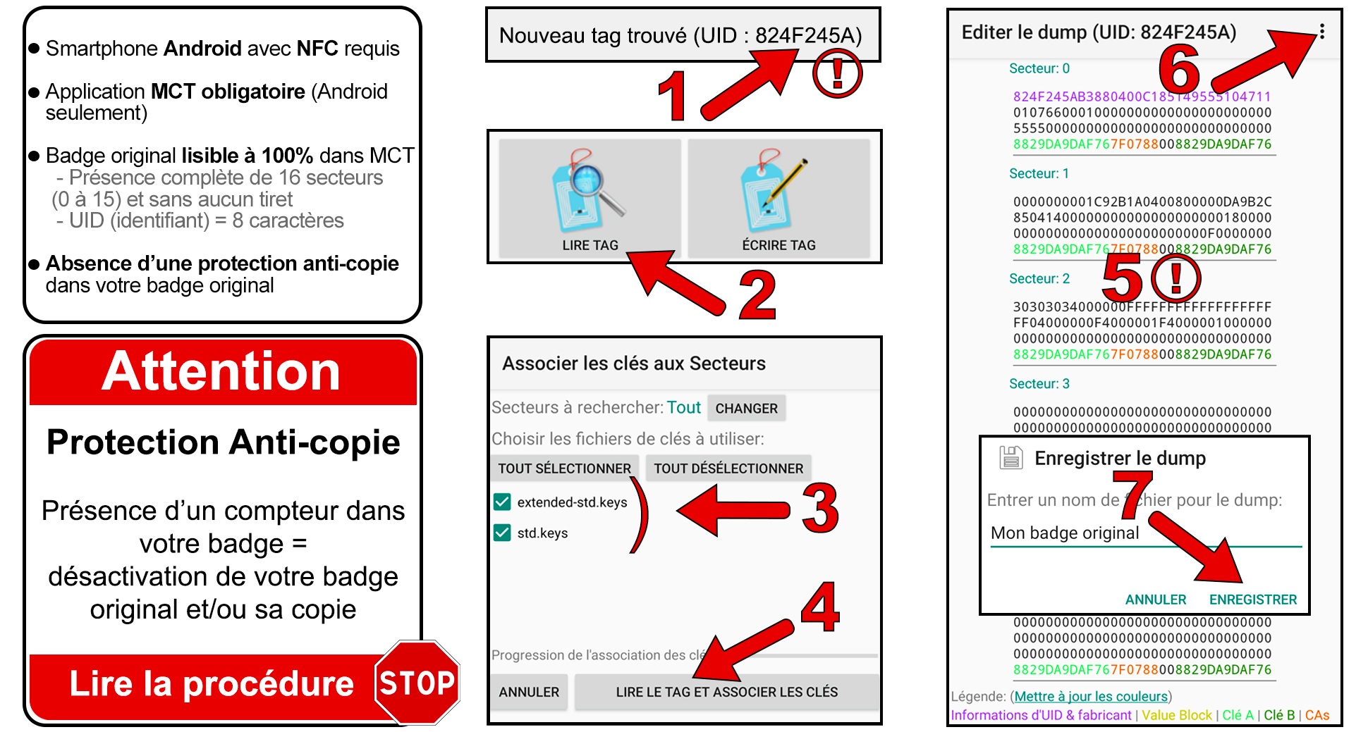 Lecture et vérifications d’un badge d’immeuble avec MCT sur smartphone Android NFC
