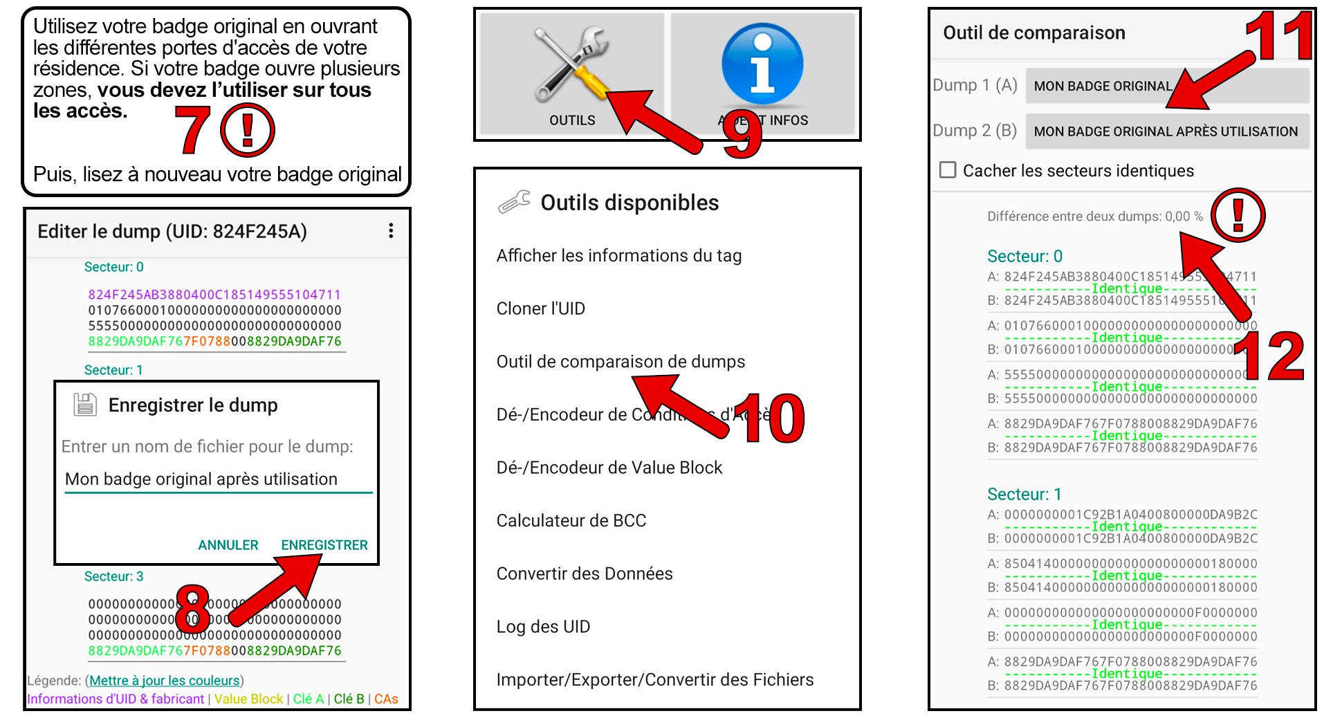 Vérification anti-copie d’un badge d’immeuble avec MCT sur Android